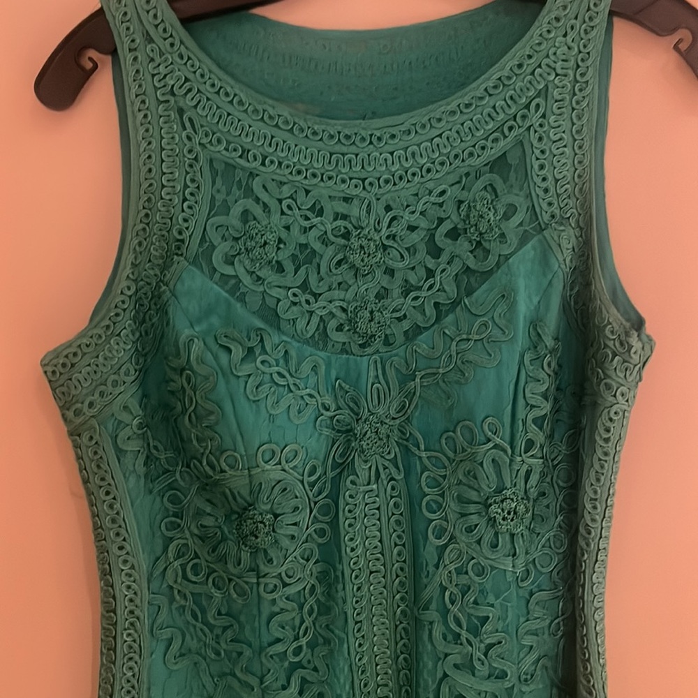Sue Wong Green Sheath Dress